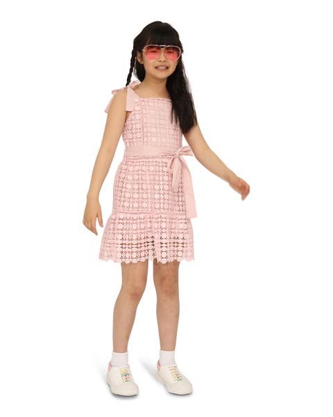 Rosy Mini Lace Dress