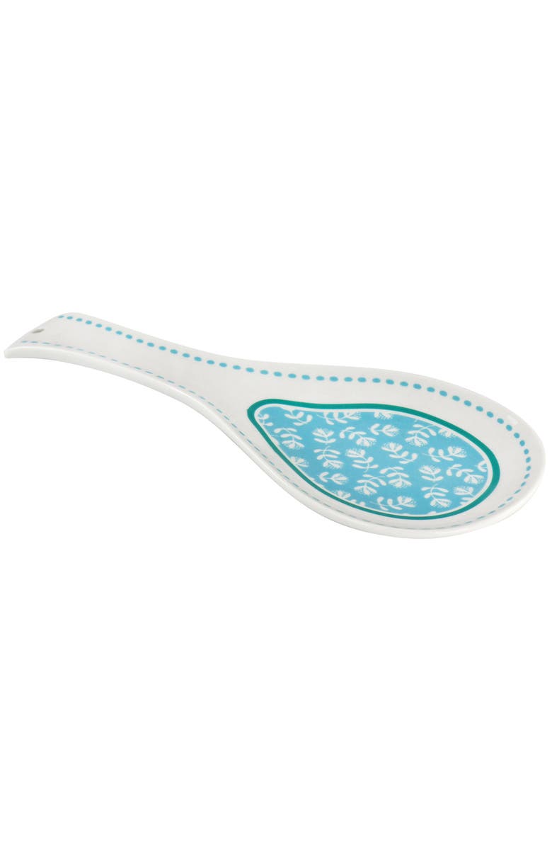 Gibson Home Village Vines Fine Ceramic Spoon Rest, Main, color, Blue