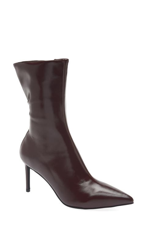 Everynite Pointed Toe Faux Leather Bootie