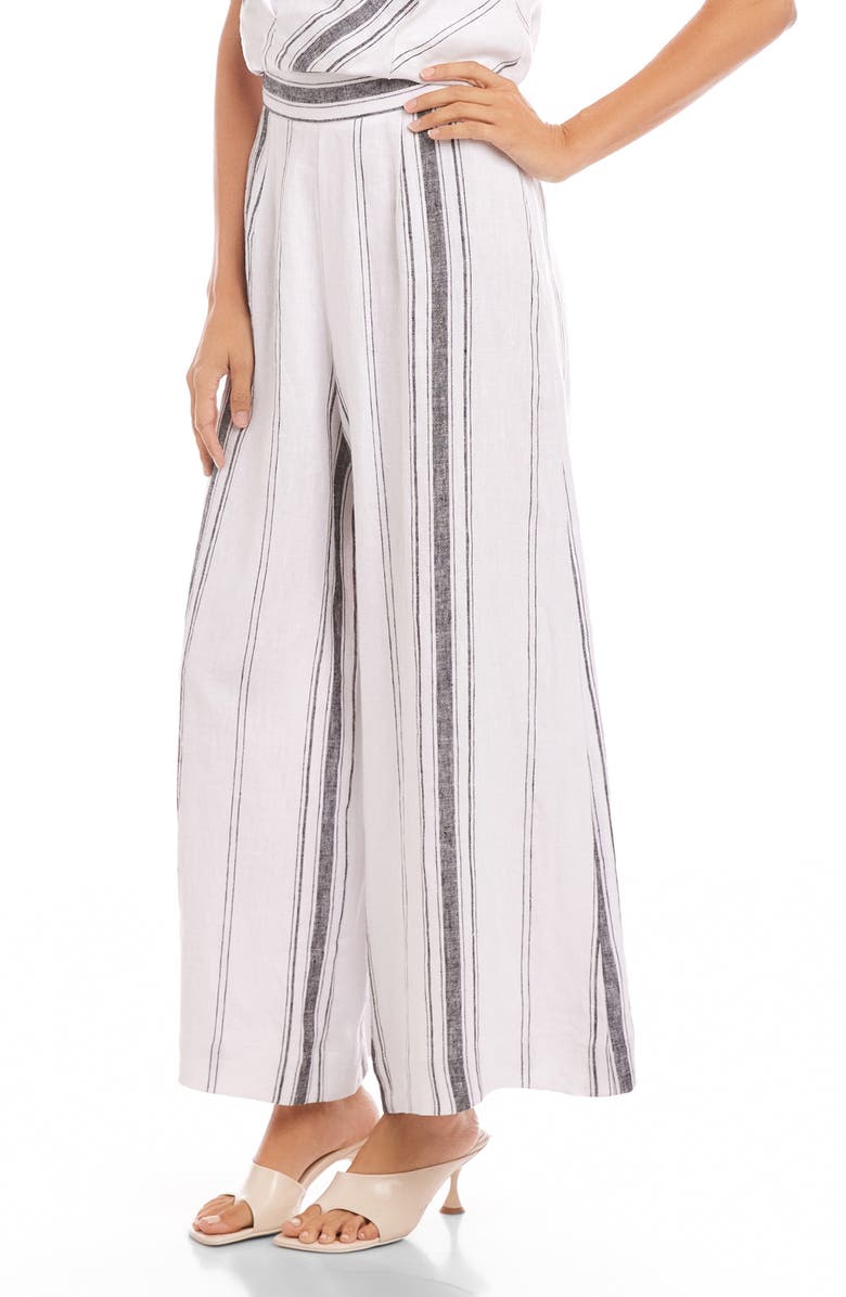 FIFTEEN TWENTY Vivienne Stripe Wide Leg Linen Pants, Alternate, color, 