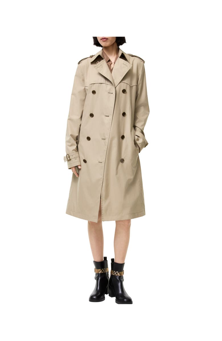 Burberry Long Silk-lined Tropical Gabardine Foxfield Trench Coat, Alternate, color, Saltmarsh Beige