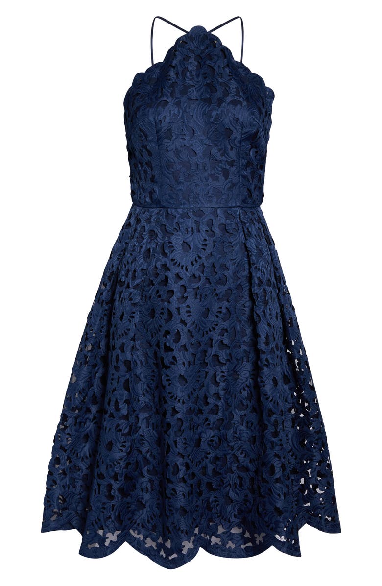 Chi Chi London Claudetta Fit & Flare Lace Dress, Alternate, color, 