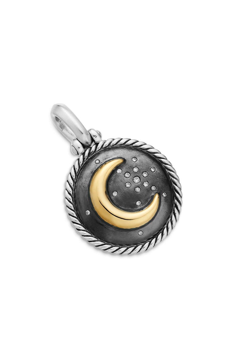 David Yurman Moon & Star Amulet with Diamonds & 18K Gold, Main, color,