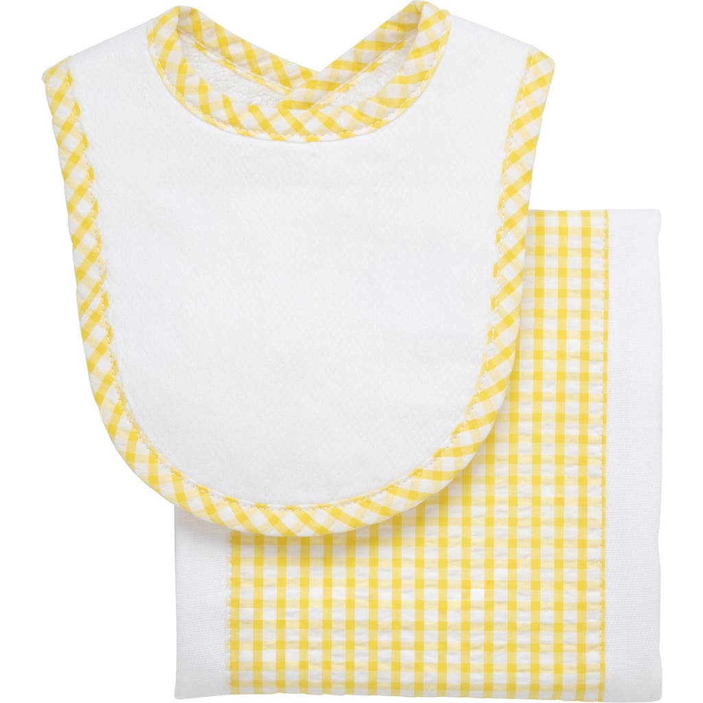 3 Marthas Big Check Drooler Bib & Burp Set