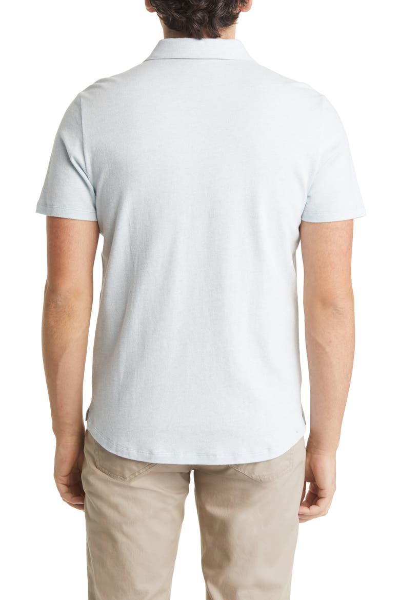 Catalina Short Sleeve Cotton Knit Button-Up Shirt, Alternate, color, SOFT CHAMBRAY