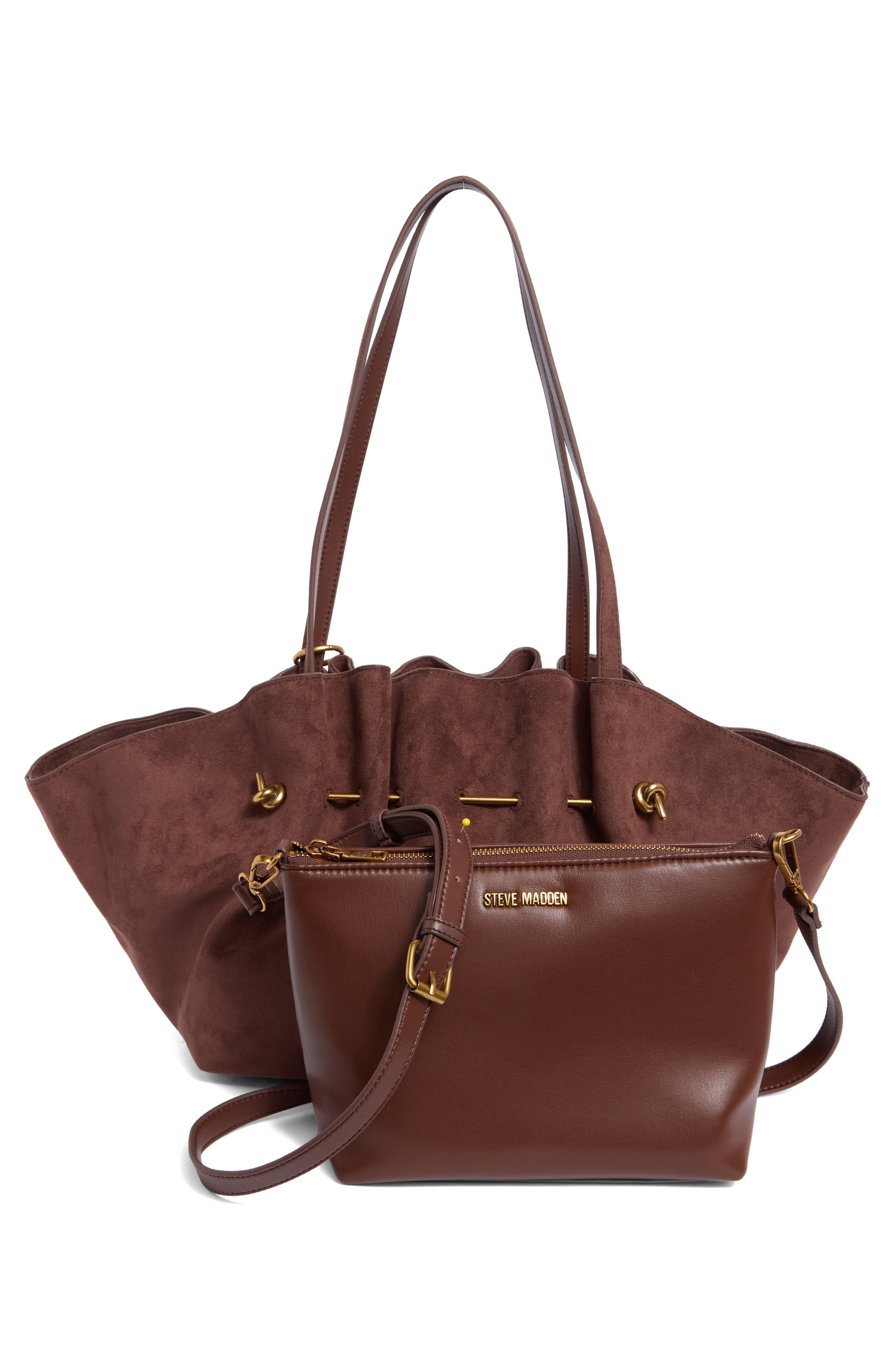 Bleanne Faux Suede Tote, Alternate, color, ESPRESSO BROWN SUEDE