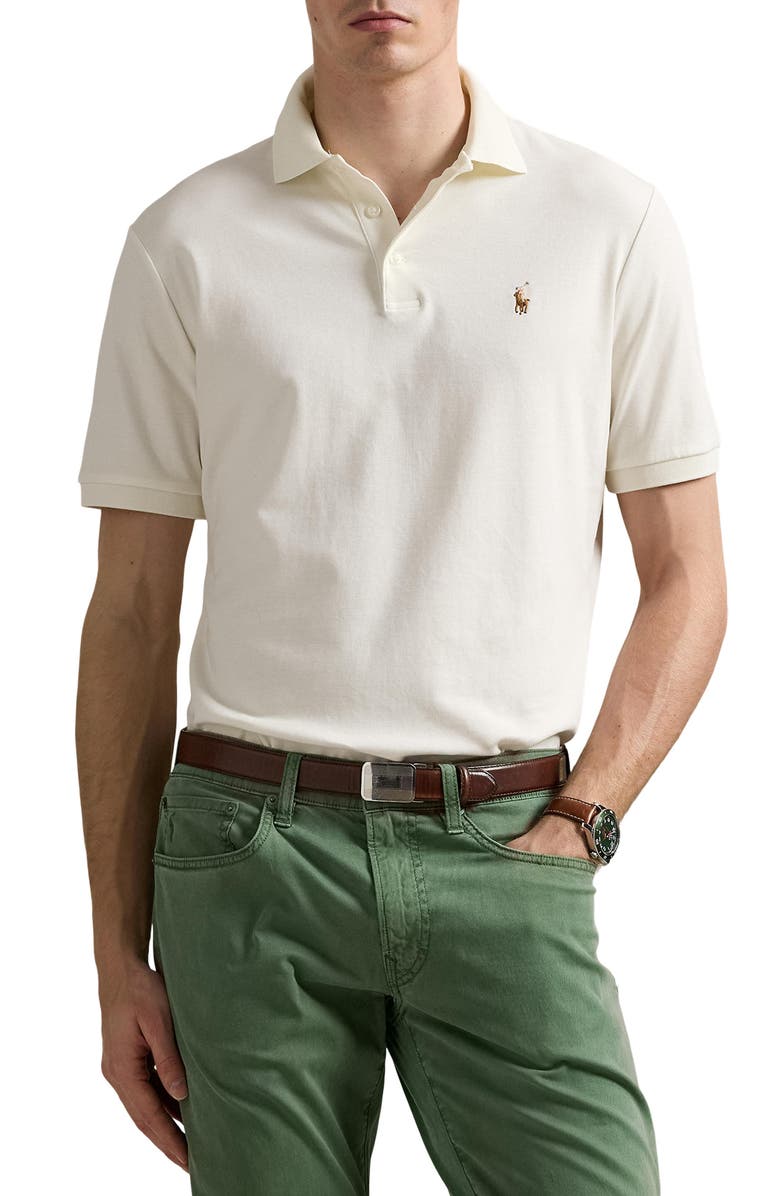 Polo Ralph Lauren Classic Fit Solid Cotton Polo, Main, color, Pale Cream