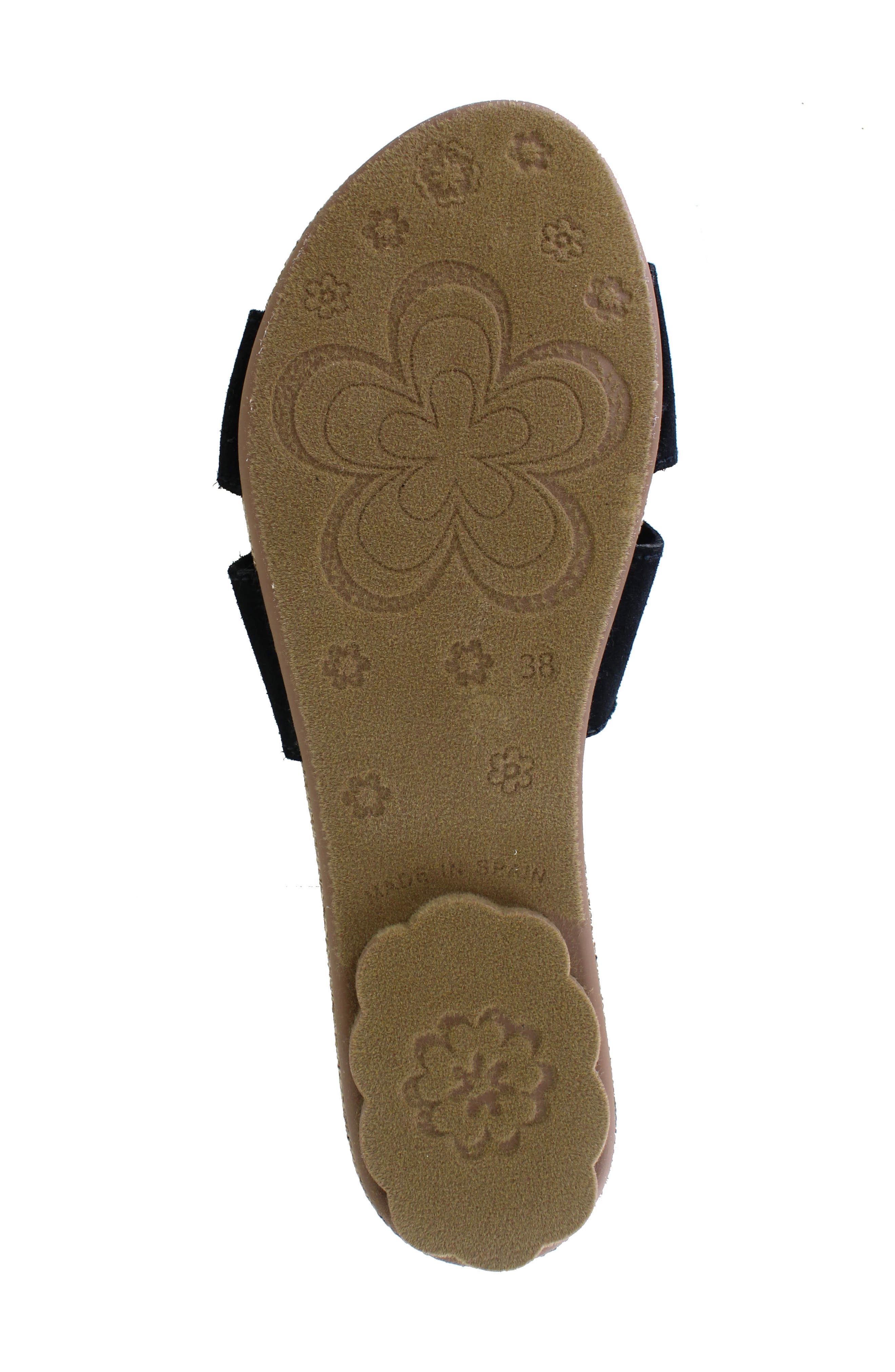 National Comfort Granada Flat Slide Sandal, Alternate, color, Black Leather