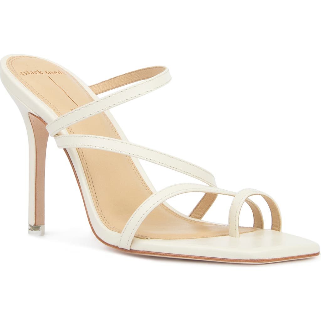 Black Suede Studio Cindy Stiletto Sandal In Cream Leather