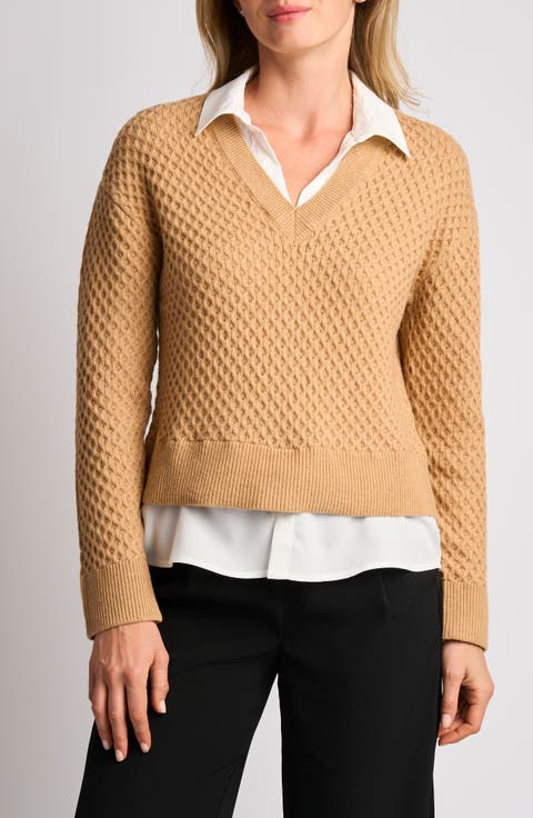 Honeycomb Stitch Twofer Top