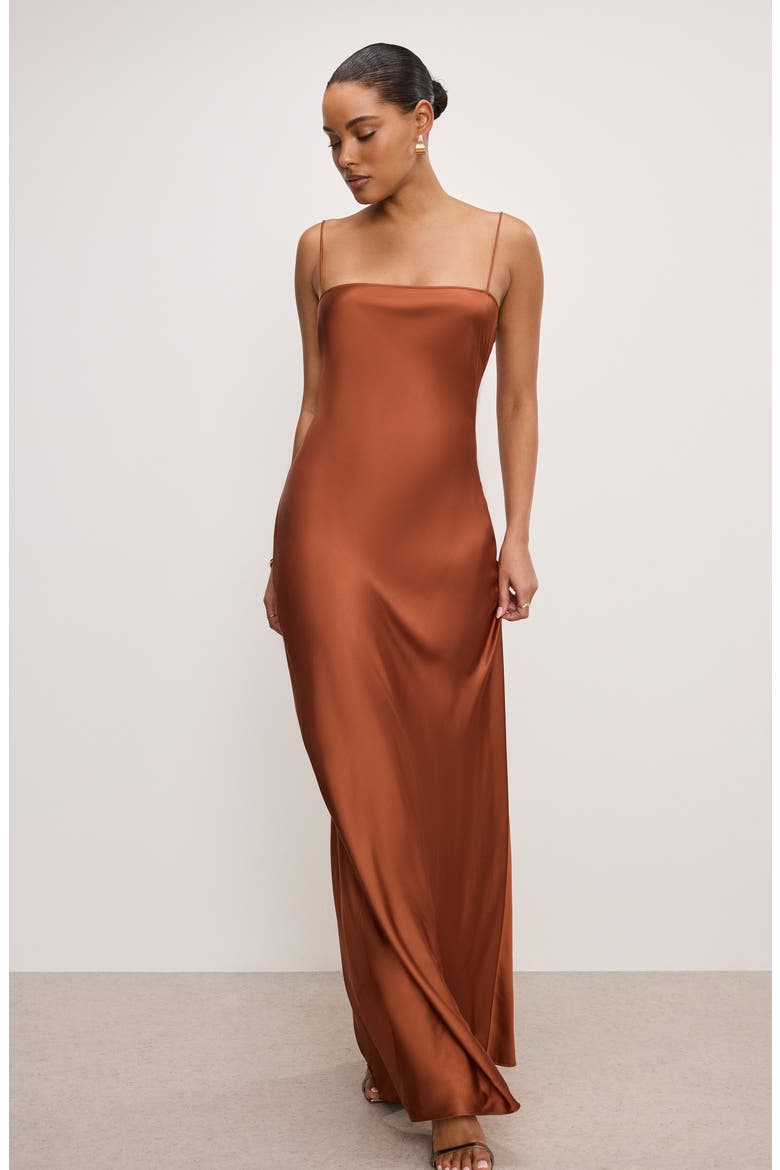 Satin Maxi Slipdress, Alternate, color, COPPER004