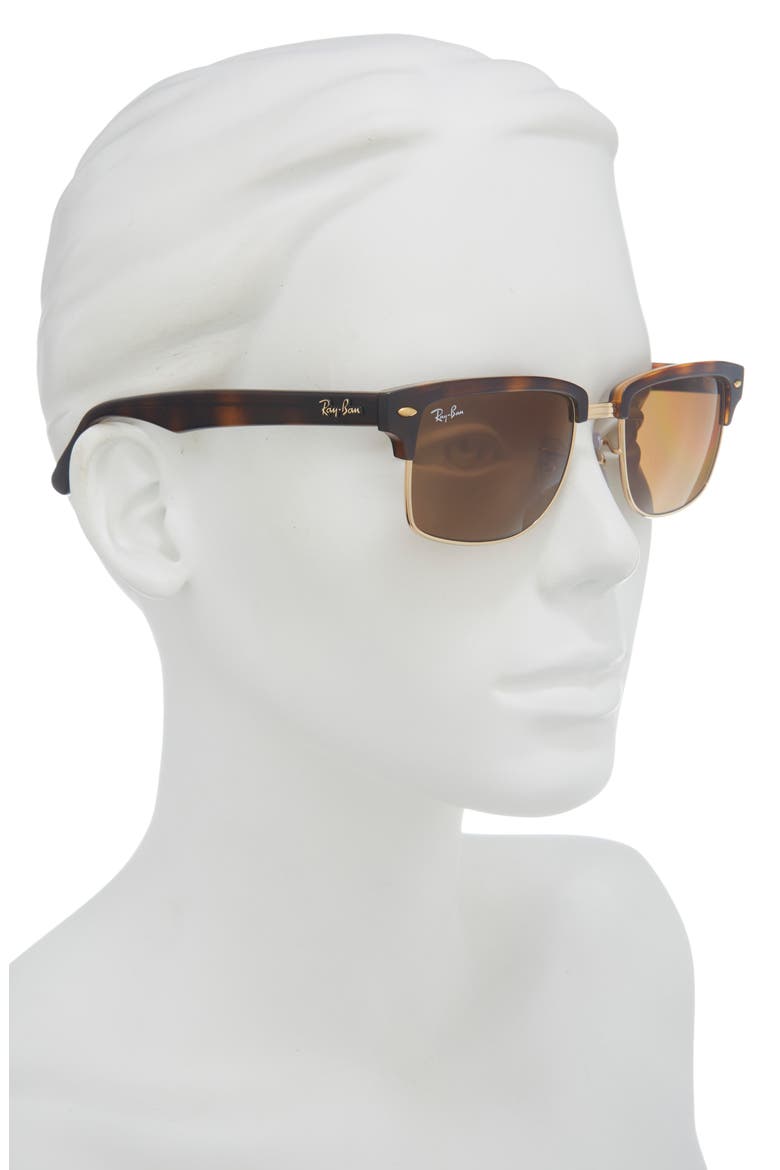 52mm Square Sunglasses, Alternate, color, DARK BROWN
