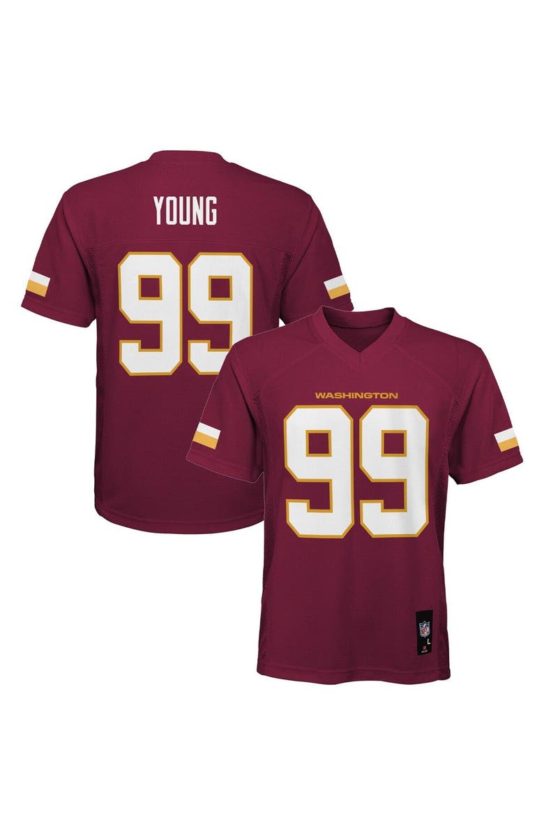 Outerstuff Youth Chase Young Burgundy Washington Commanders Replica Player Jersey, Alternate, color, 