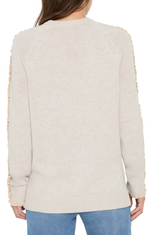 Nic + Zoe Nic+zoe Ruffle Trim Cotton & Cashmere Blend Sweater In Gray