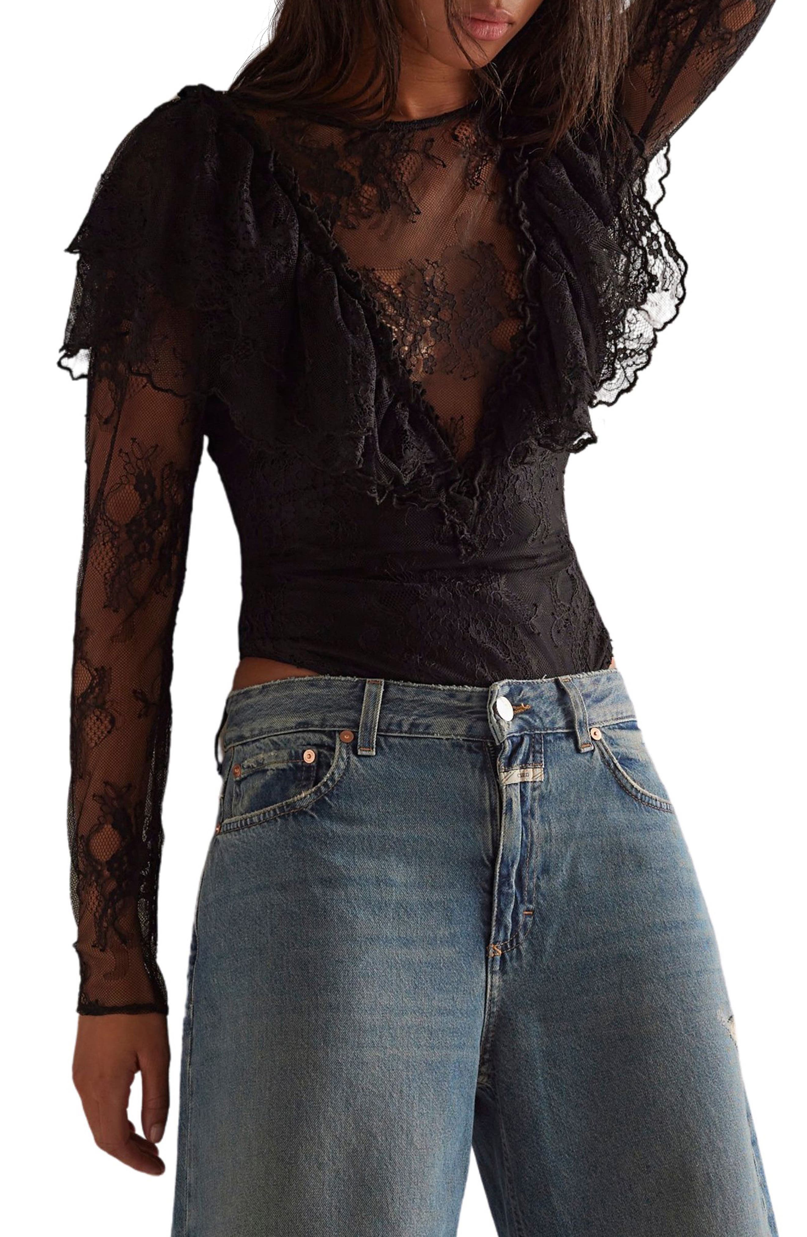 Sunday Candy Lace Long Sleeve Bodysuit