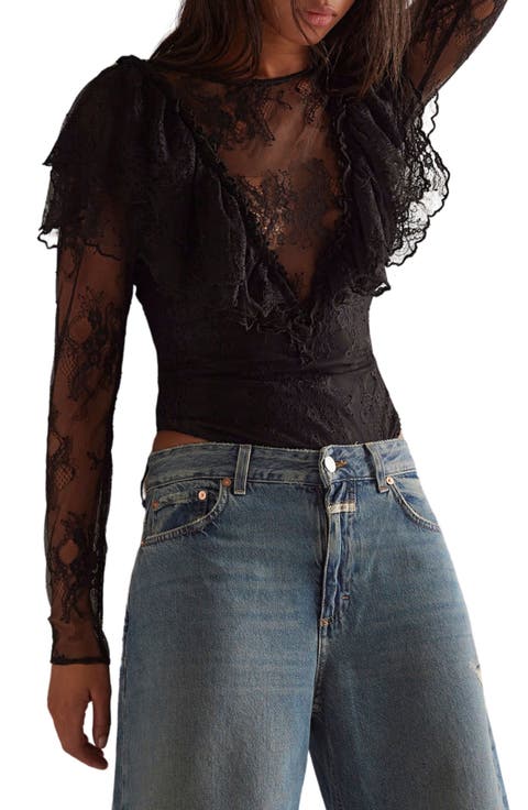 Sunday Candy Lace Long Sleeve Bodysuit