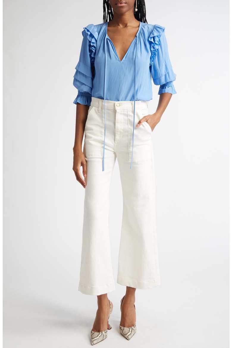Clifford Crop Flare Leg Jeans, Alternate, color, WHITE
