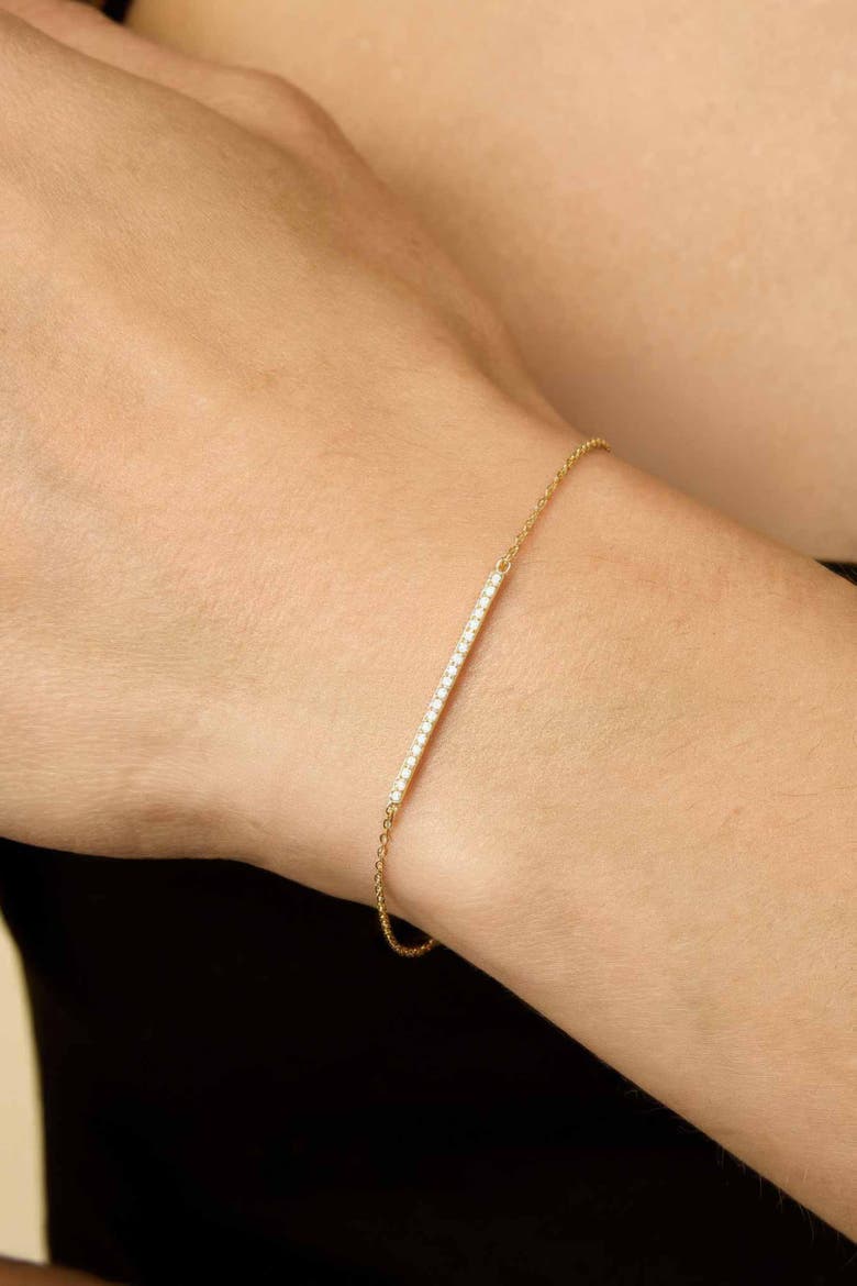 14K Yellow Solid Gold Brooklyn Bar Diamond Bracelet, Alternate, color, Yellow Gold, Natural Diamonds