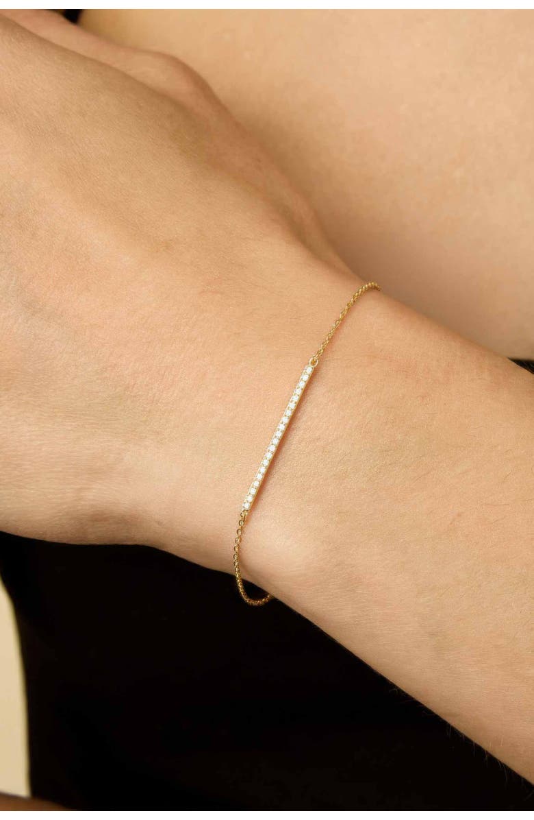 Oradina 14K Yellow Solid Gold Brooklyn Bar Diamond Bracelet, Alternate, color, Yellow Gold, Natural Diamonds