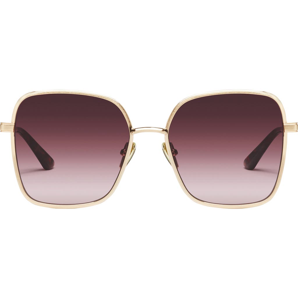 Quay 5th Ave 58mm Gradient Square Sunglasses In Bgl/plpk
