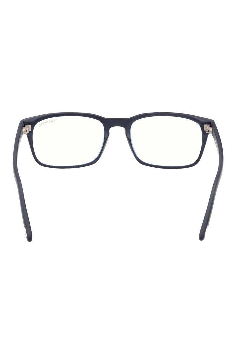 54mm Rectangular Blue Light Blocking Glasses, Alternate, color, DEEP BLUE / T LOGO