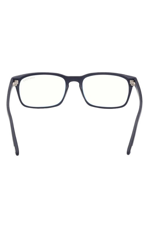 Tom Ford 54mm Rectangular Blue Light Blocking Glasses In Blue
