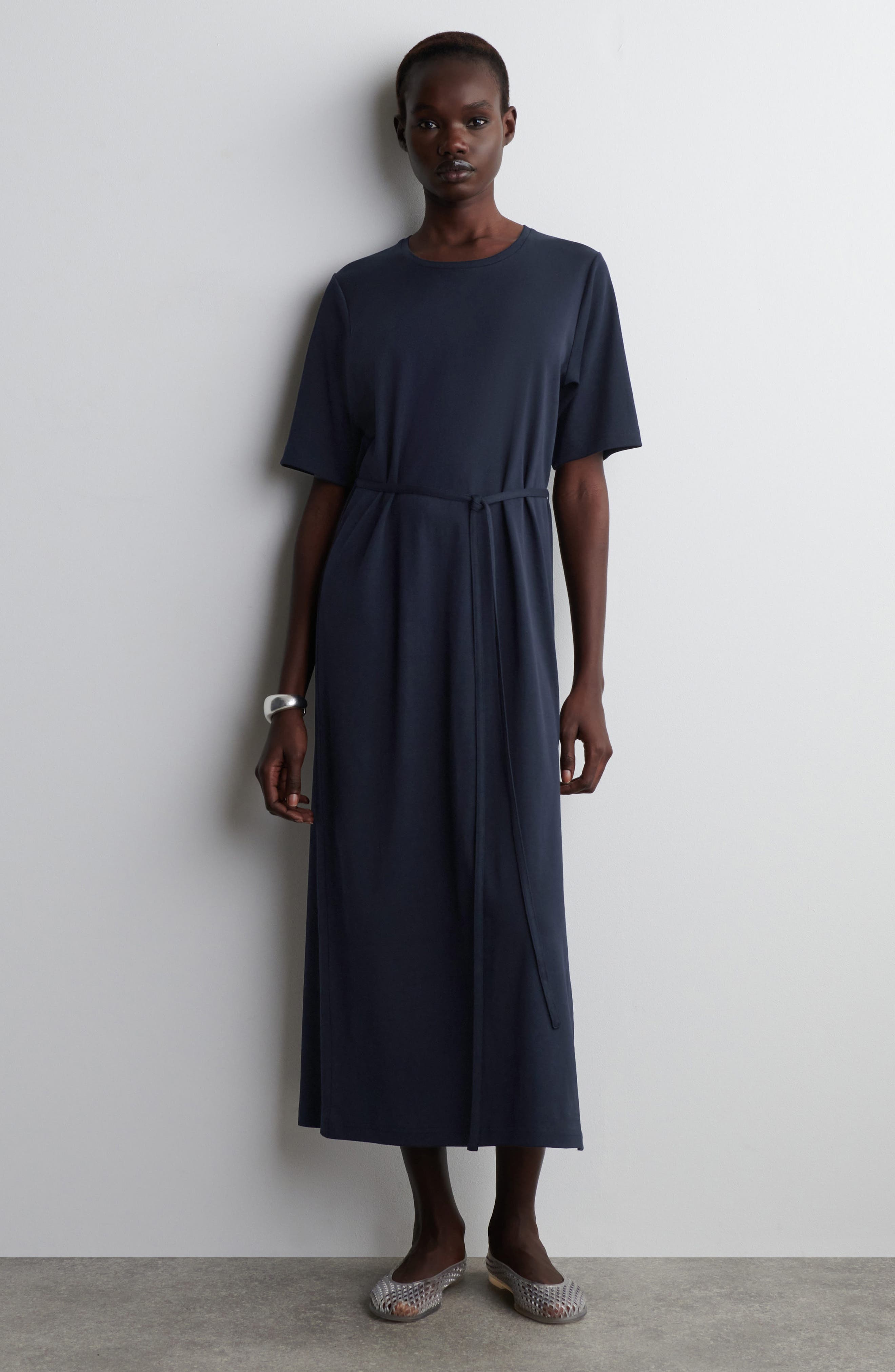 cos belted cotton shirt dress COS COS BELTED T-SHIRT DRESS - BLACK - Dresses