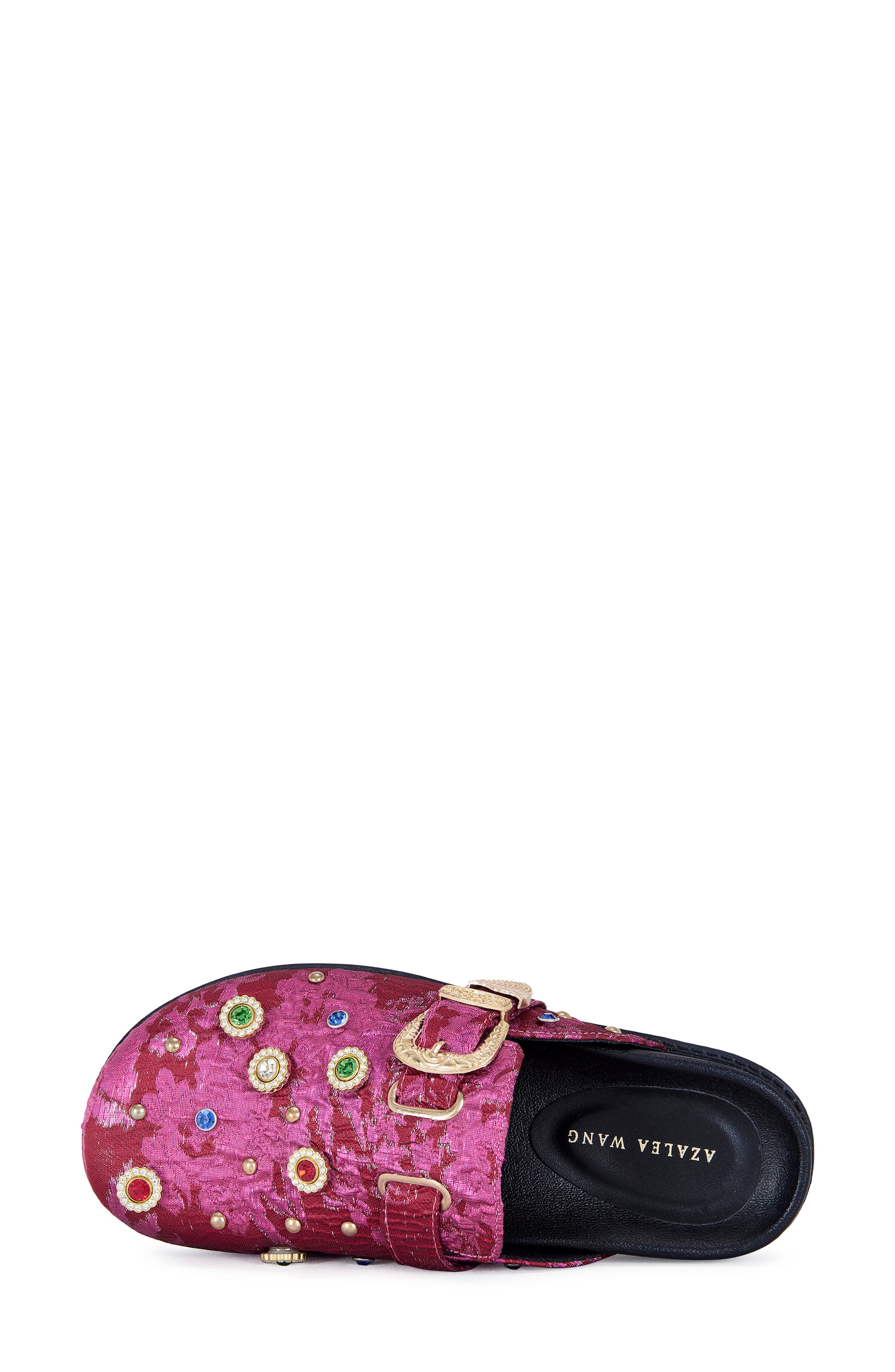 AZALEA WANG Quinby Studded Clog, Alternate, color, Red