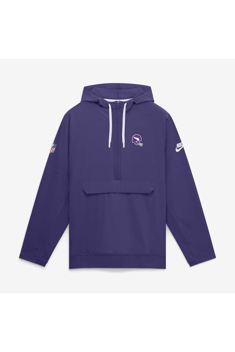 Men's Nike Purple Minnesota Vikings Sideline Broken Rules Alternate Anorak Half-Zip Hooded Jacket, Main, color, Purple