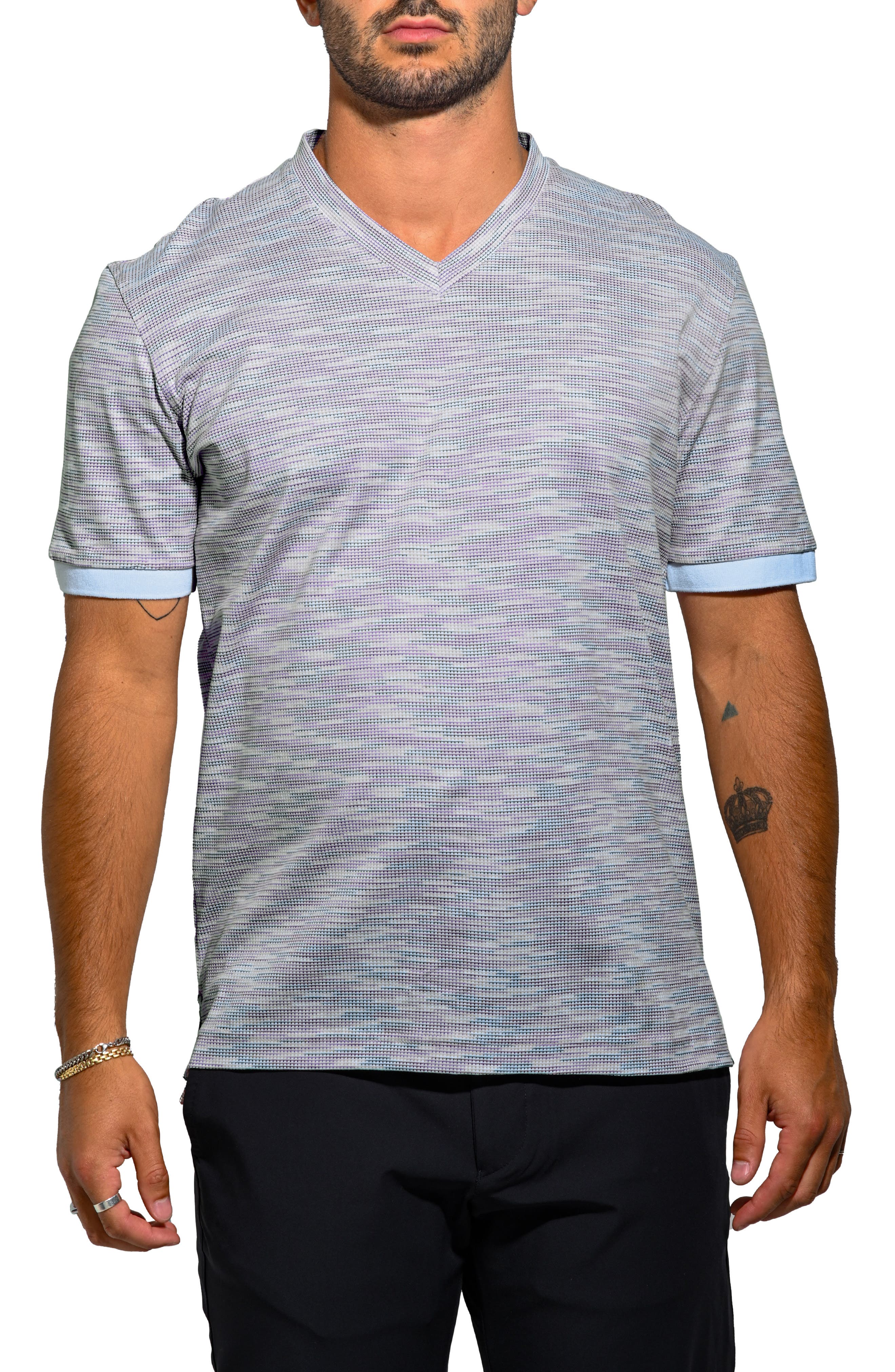 Maceoo Vivaldi Mirage V-Neck Cotton T-Shirt