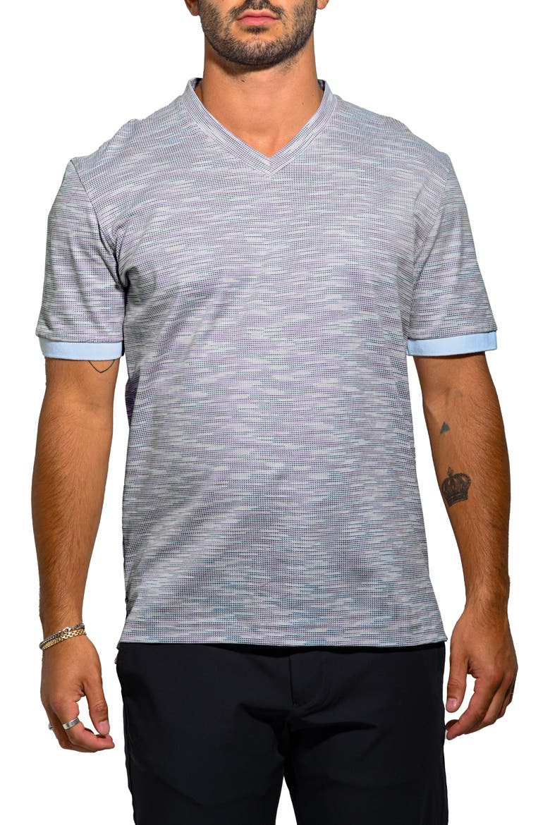 Vivaldi Mirage V-Neck Cotton T-Shirt, Main, color, BLUE