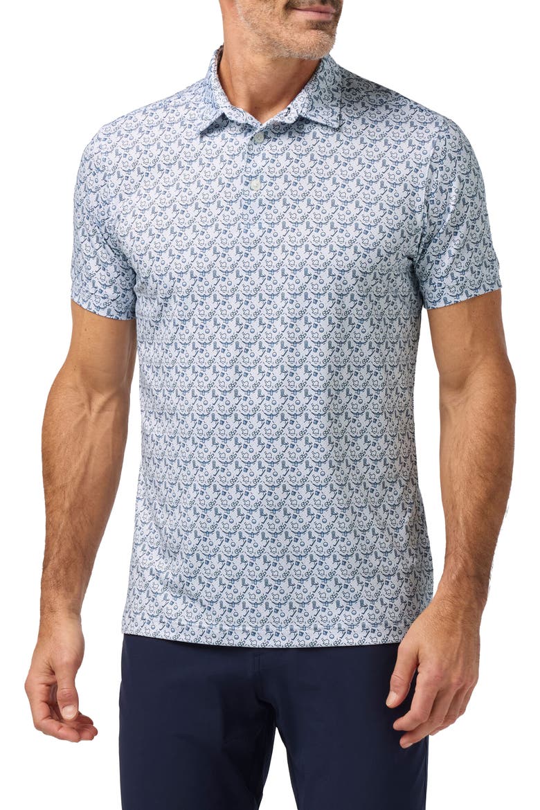 Versa Trim Fit Performance Golf Polo, Main, color, WHITE COWBOYS AND COCKTAILS