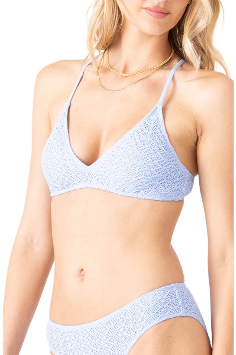 Open Stitch Strappy Athletic Triangle Bikini Top, Alternate, color, OPEN AIR