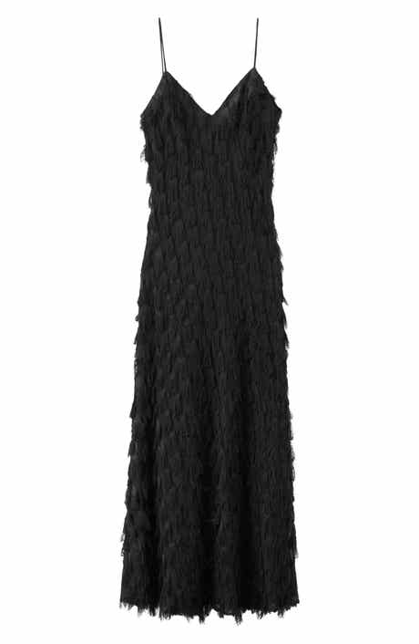 Frayed Sleeveless Maxi Slipdress