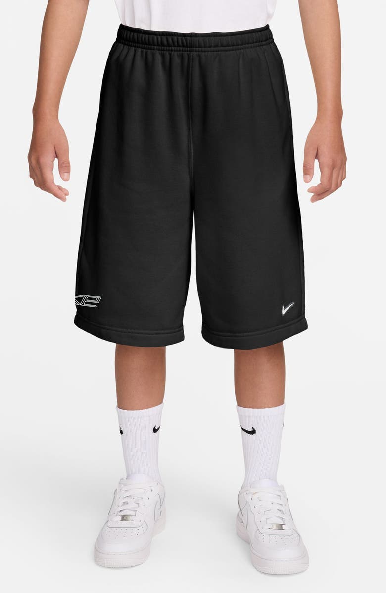 Nike Kids' Dri-FIT Fleece Shorts, Main, color, 010 Black/White