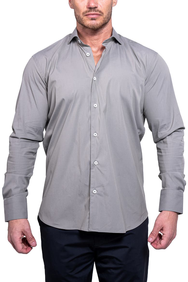 Einstein Aristocratluxestretch Button-Up Shirt, Main, color, GREY