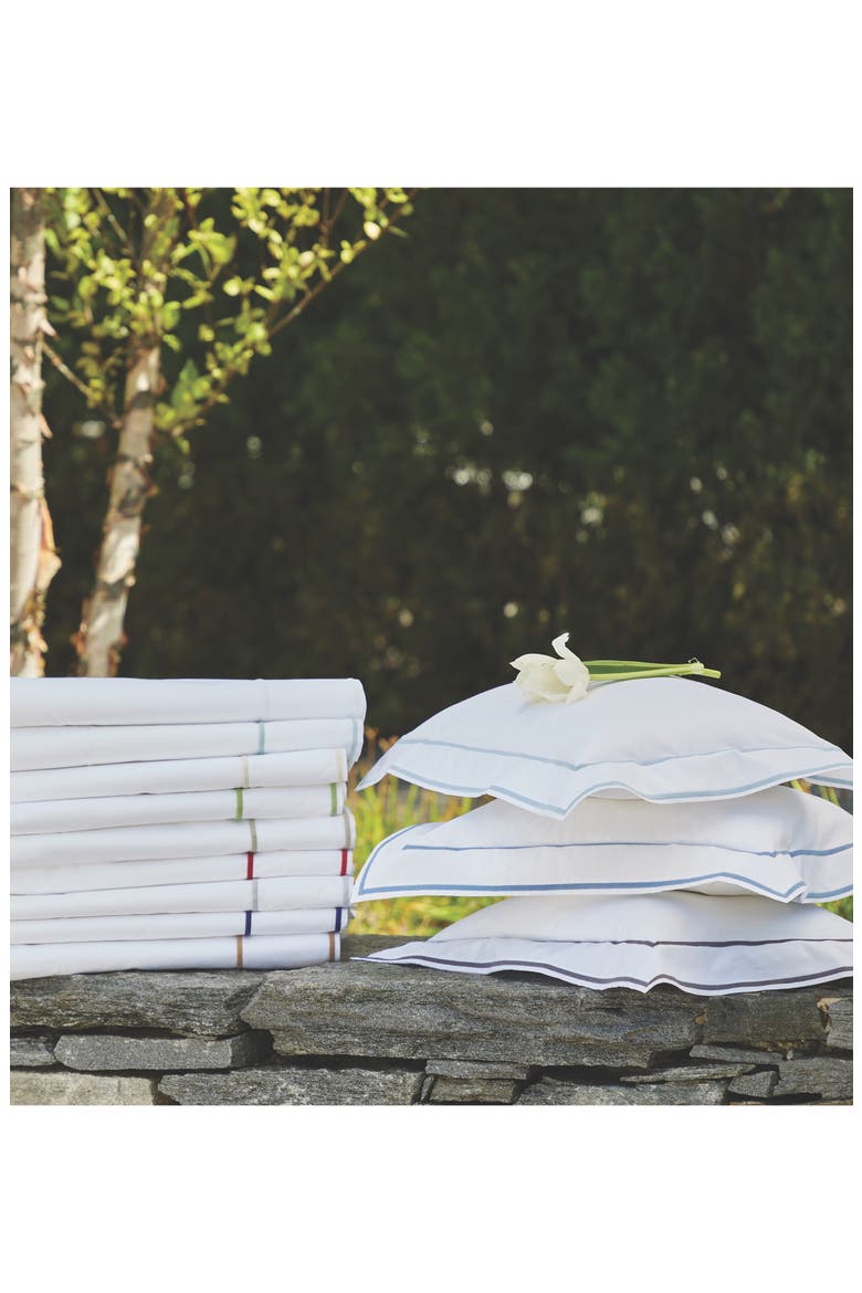 Ansonia 500 Thread Count Flat Sheet, Alternate, color, WHITE/ WHITE