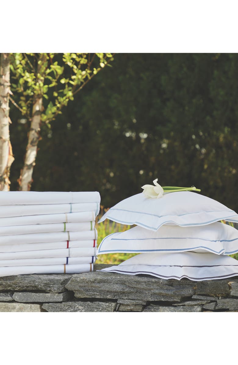 Matouk Ansonia 500 Thread Count Flat Sheet, Alternate, color, White/ White