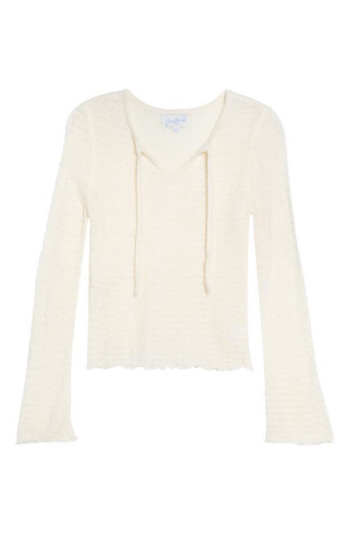 Pacsun Diana Pointelle Sweater In White