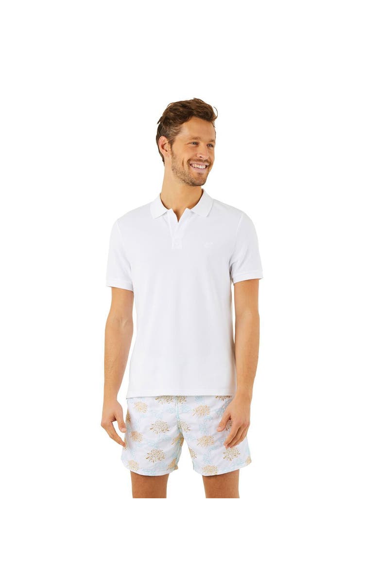 Vilebrequin Men's Solid Cotton Polo, Main, color, Blanc
