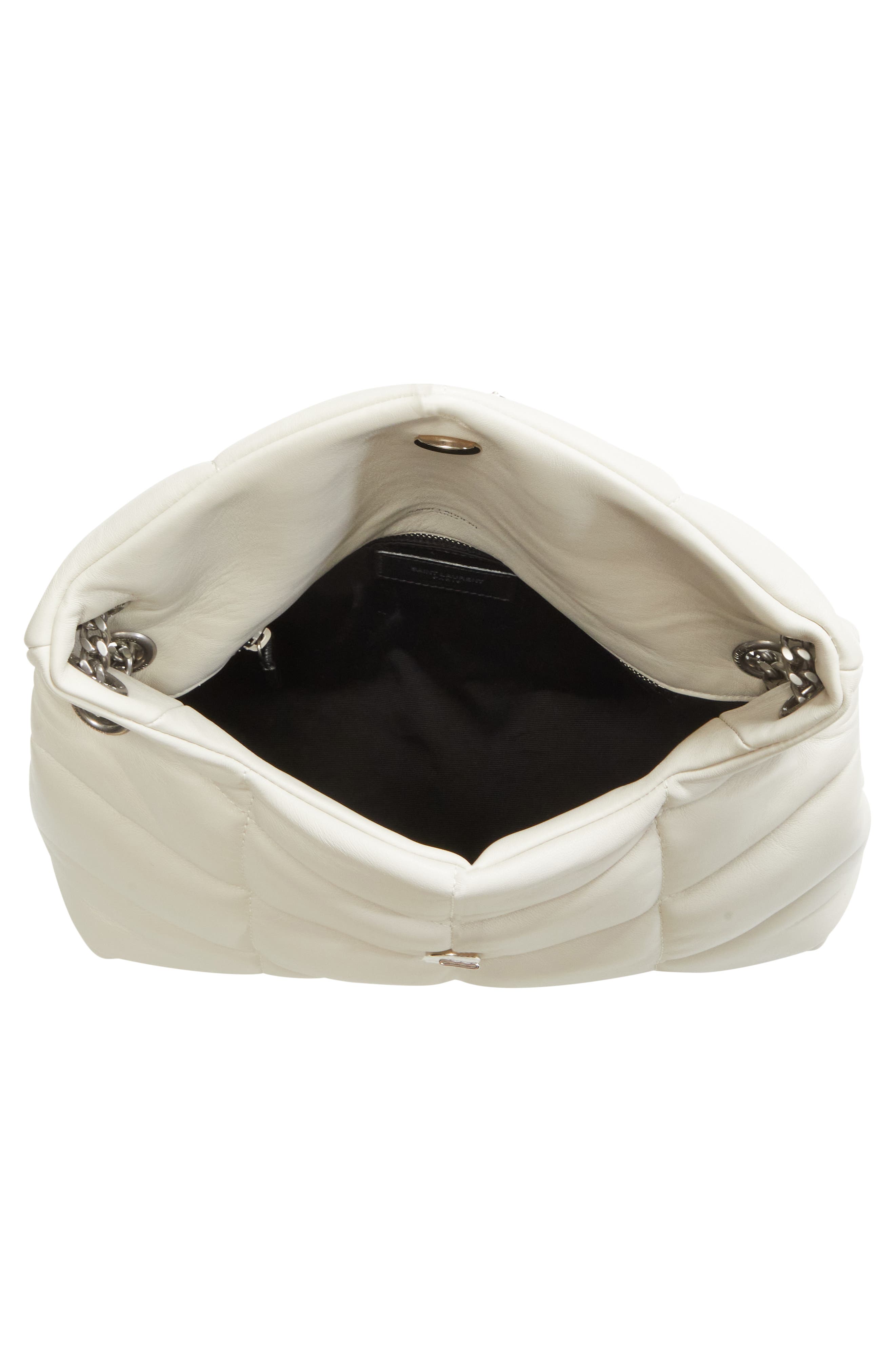 Small Lou Leather Puffer Bag, Alternate, color, CREMA SOFT