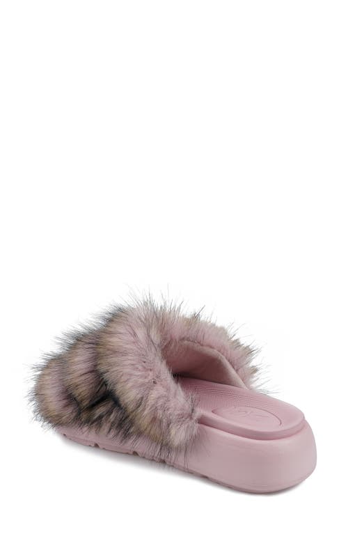 Zigi Fire Faux Fur Platform Sandal In Pink
