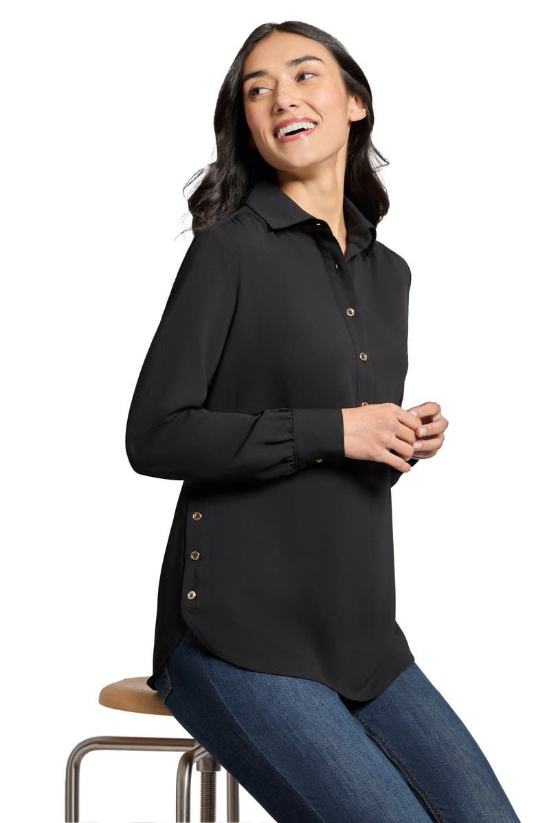 Jones New York Side Button Popover Tunic Top, Alternate, color, Jones Black