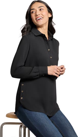 売れ筋商品|||ジョーンズニューヨーク カットソー トップス レディース Long Sleeve Shirttail Side Button Popover Tunic Jones White Jones New York Side Button Popover Tunic Top | Nordstrom