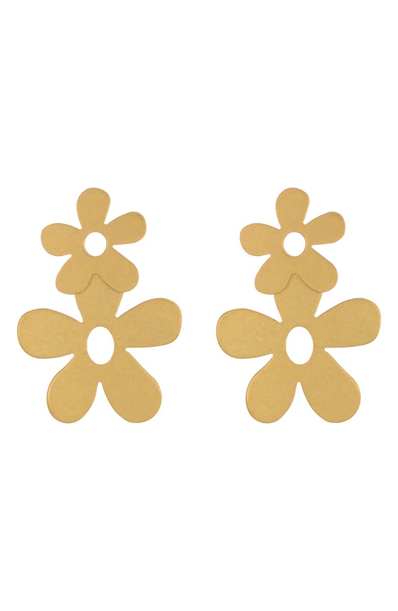 Madewell Flower Power Statement Earrings, Main, color, Vintage Gold
