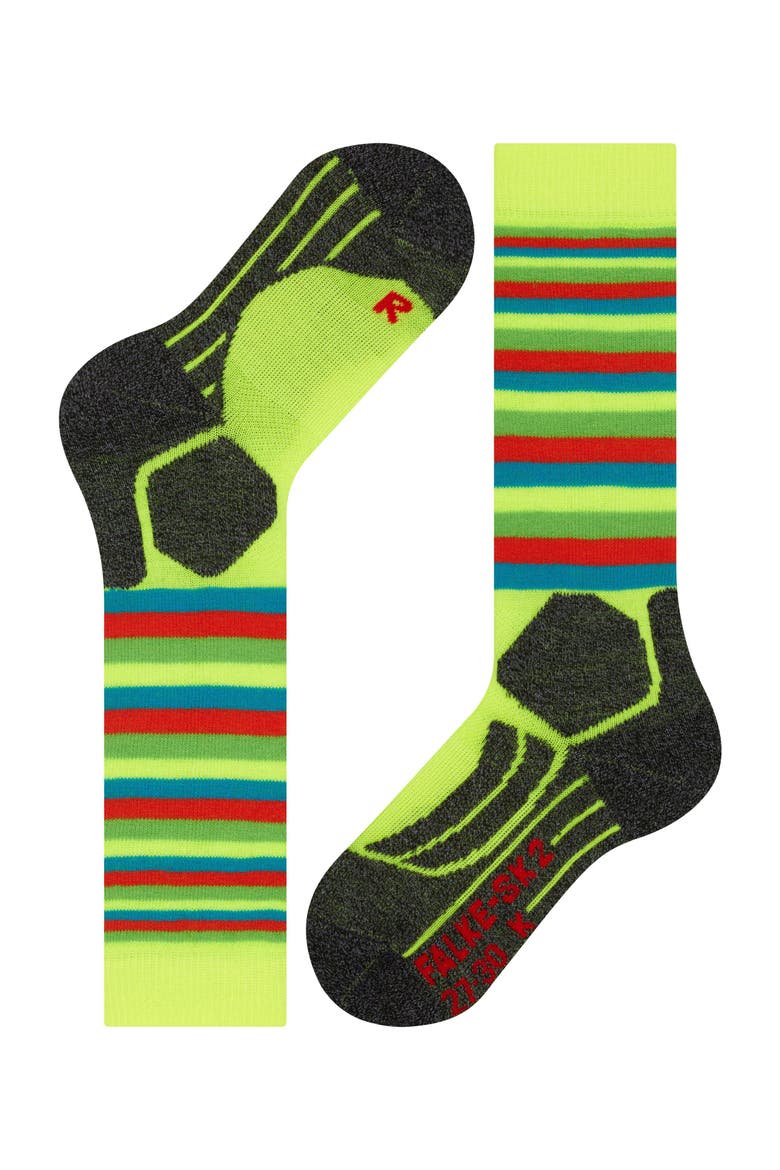 SK2 Intermediate Stripes Ski Socks, Alternate, color, Lightning
