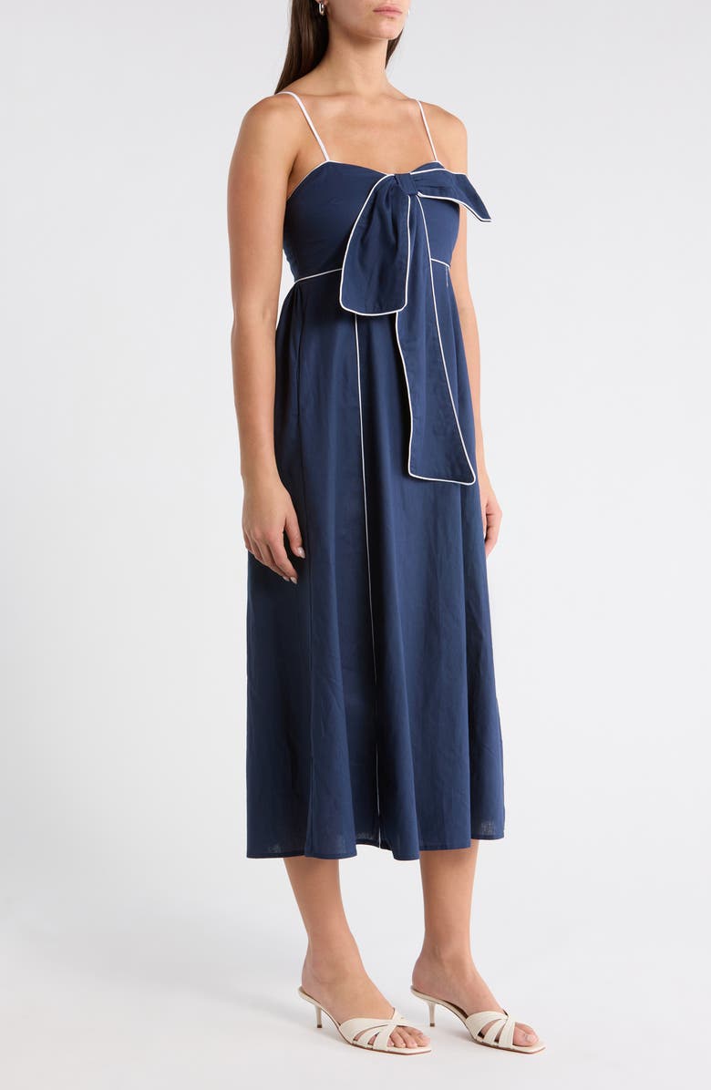 SUGARLIPS Viona Contrast Empire Midi Dress, Alternate, color, Navy-White