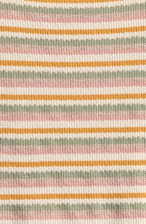 Shop Good Luck Girl Kids' Stripe Knit Top & Ruffled Skirt Set In Pink/sage Stripe