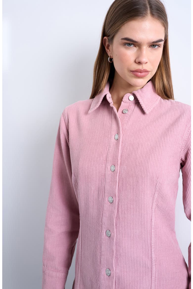 '70s Collar Corduroy Button-Up Shirt, Alternate, color, PINK