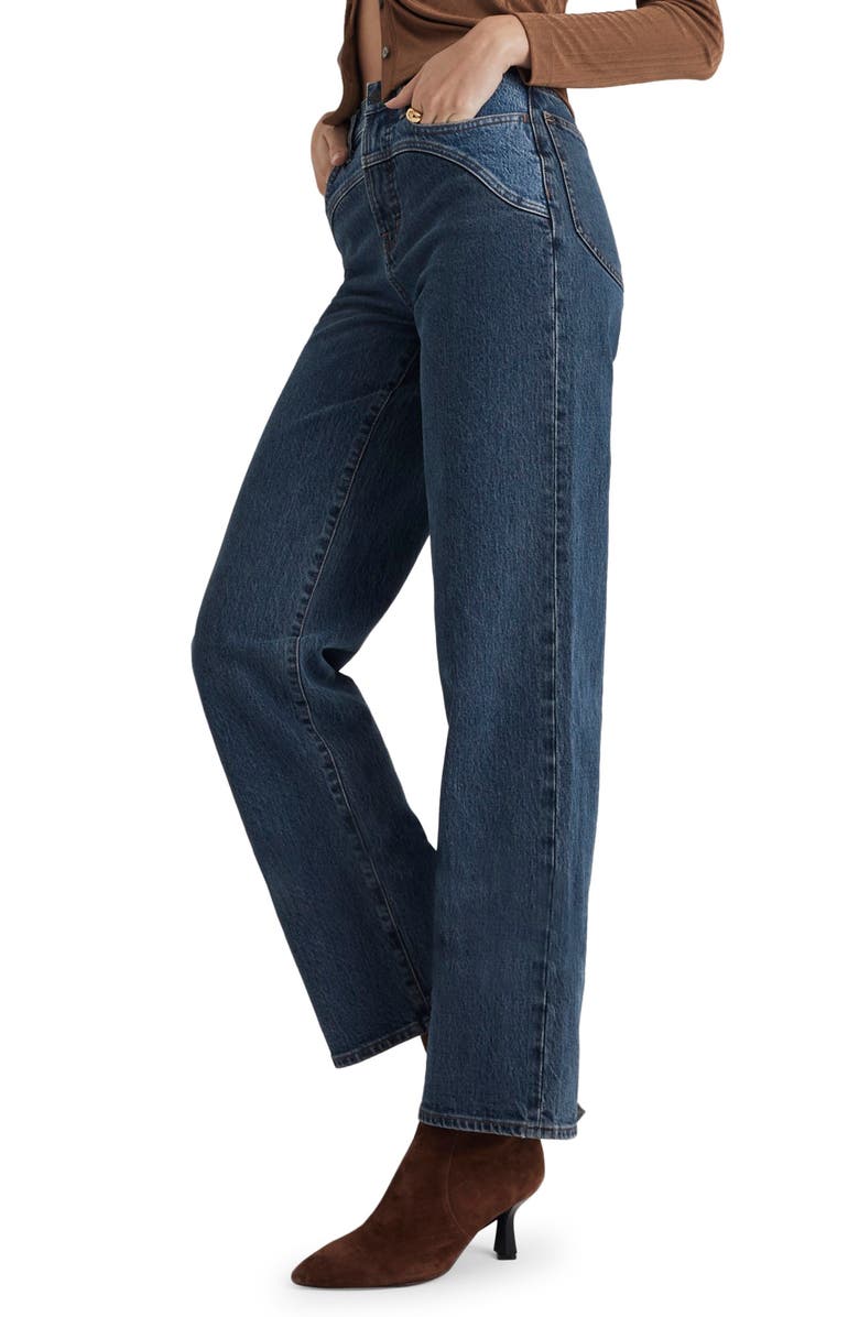 Madewell Two Tone Wide Leg Crop Jeans, Alternate, color,